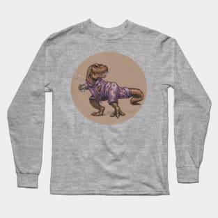 Tyrannosaurus Rex in Cat Jammies Long Sleeve T-Shirt